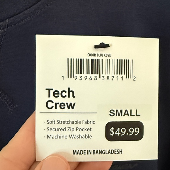 Eddie Bauer Tech Crewneck Sweatchirt - Navy Size Small - Picture 7 of 7